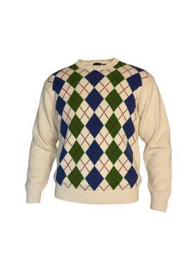 Mercer Street Studio Men's Argyle Crewneck Cotton Sweater